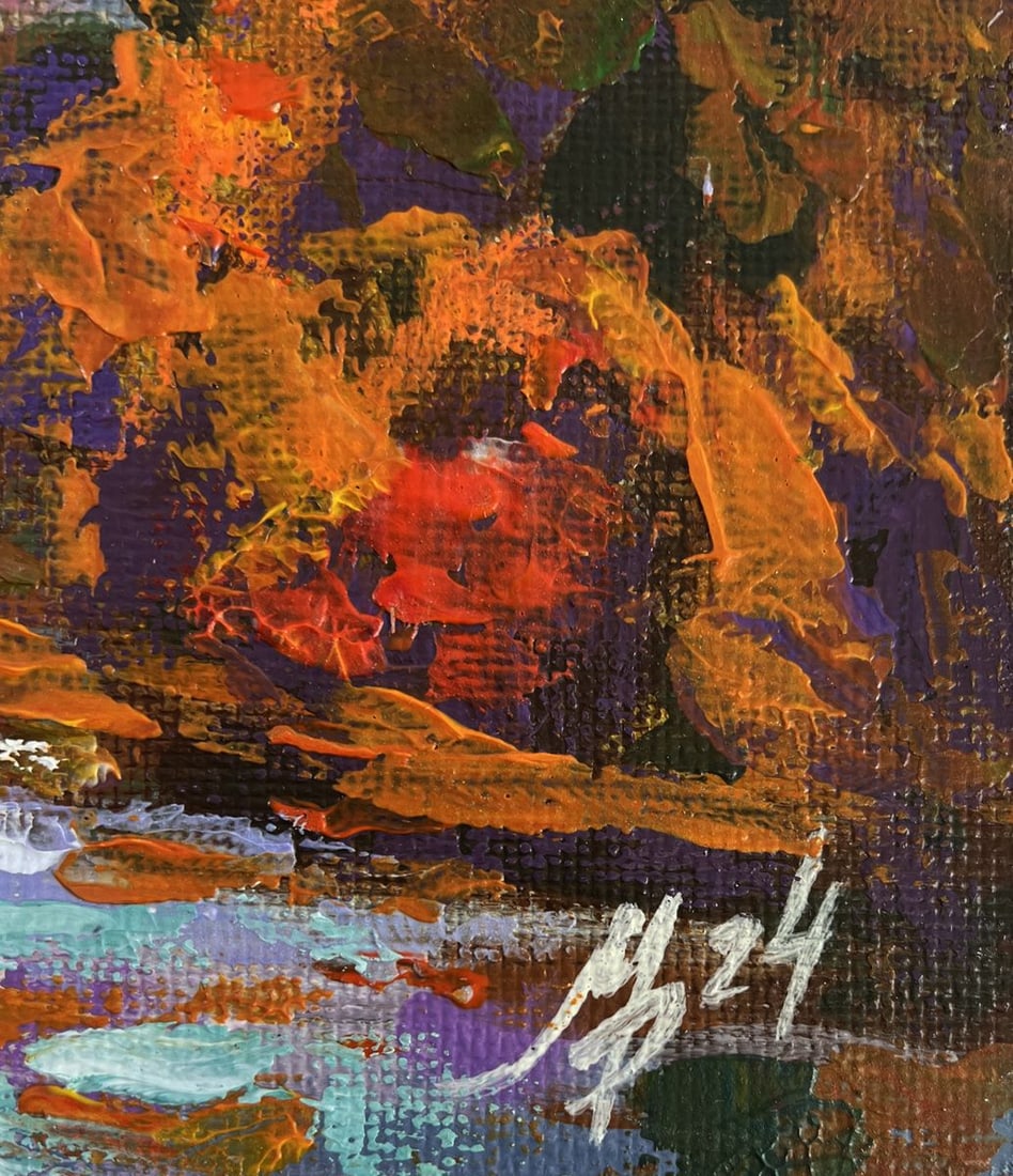 Acrylic painting Autumn in the mountains Mykhailo Patskan - 9