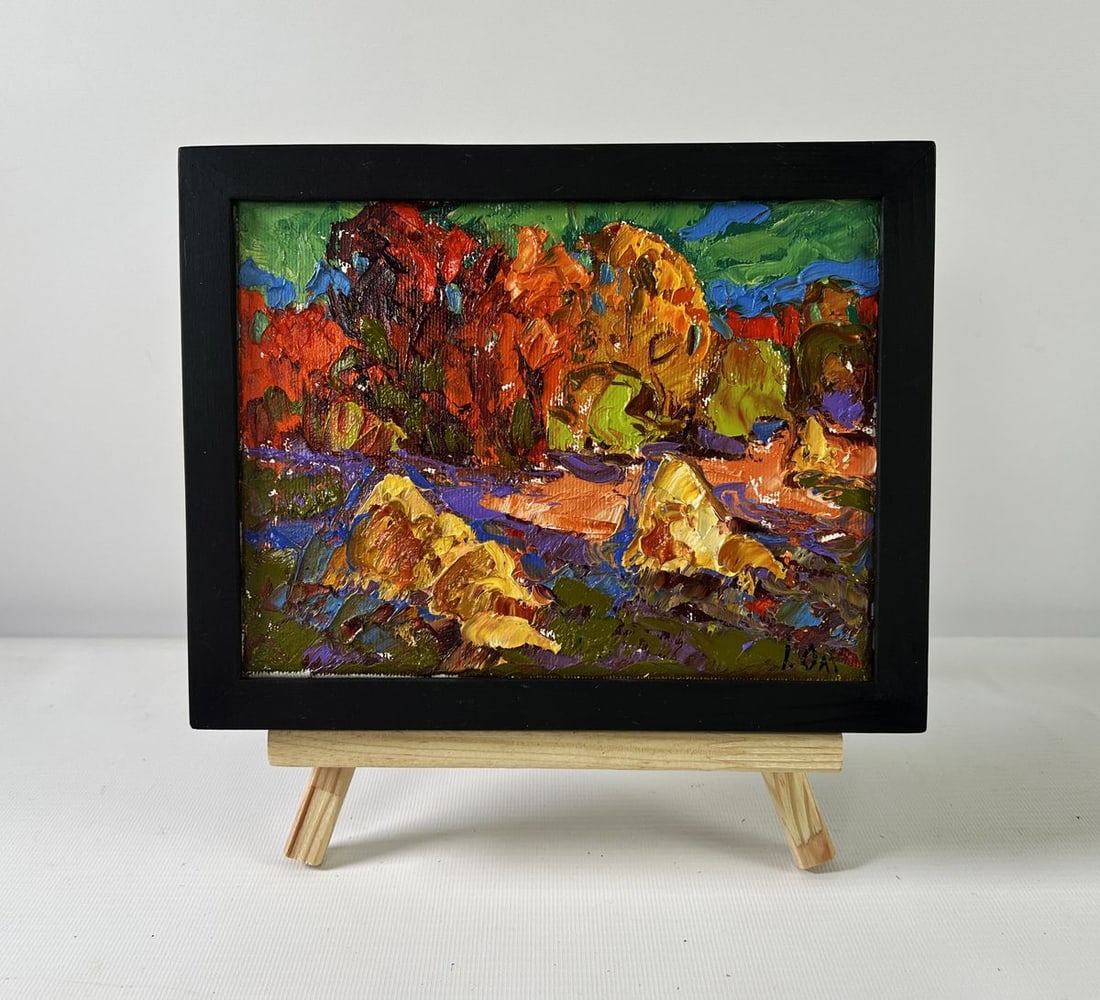 Oil painting Autumn horizon Alex Kalenyuk: Title: Oil painting Autumn horizon Alex Kalenyuk Description: No.AAA5266The oil painting on Canvas titled "Autumn Horizon" bursts with vibrant emotion and dynamic texture, capturing the height of fall