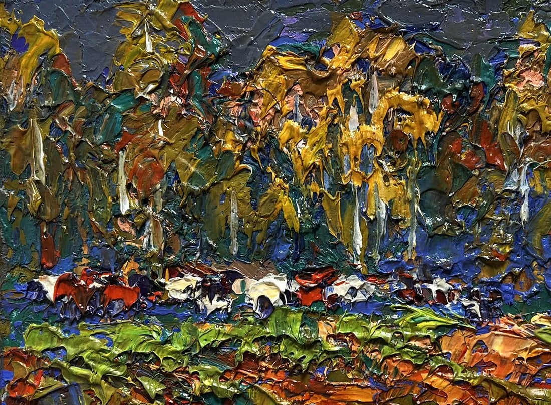 Oil painting Autumn yellow forest Alex Kalenyuk - 7