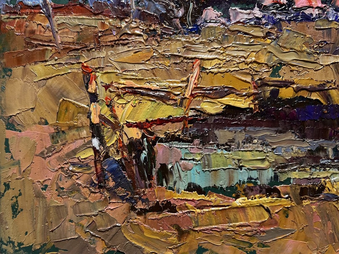 Oil painting There is a pond near the village Oksana Kalenyuk - 5