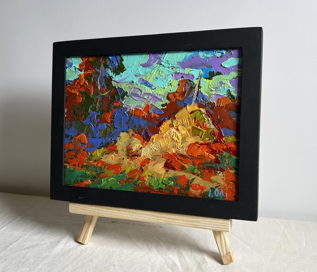 Oil painting Golden haystacks Alex Kalenyuk - 2