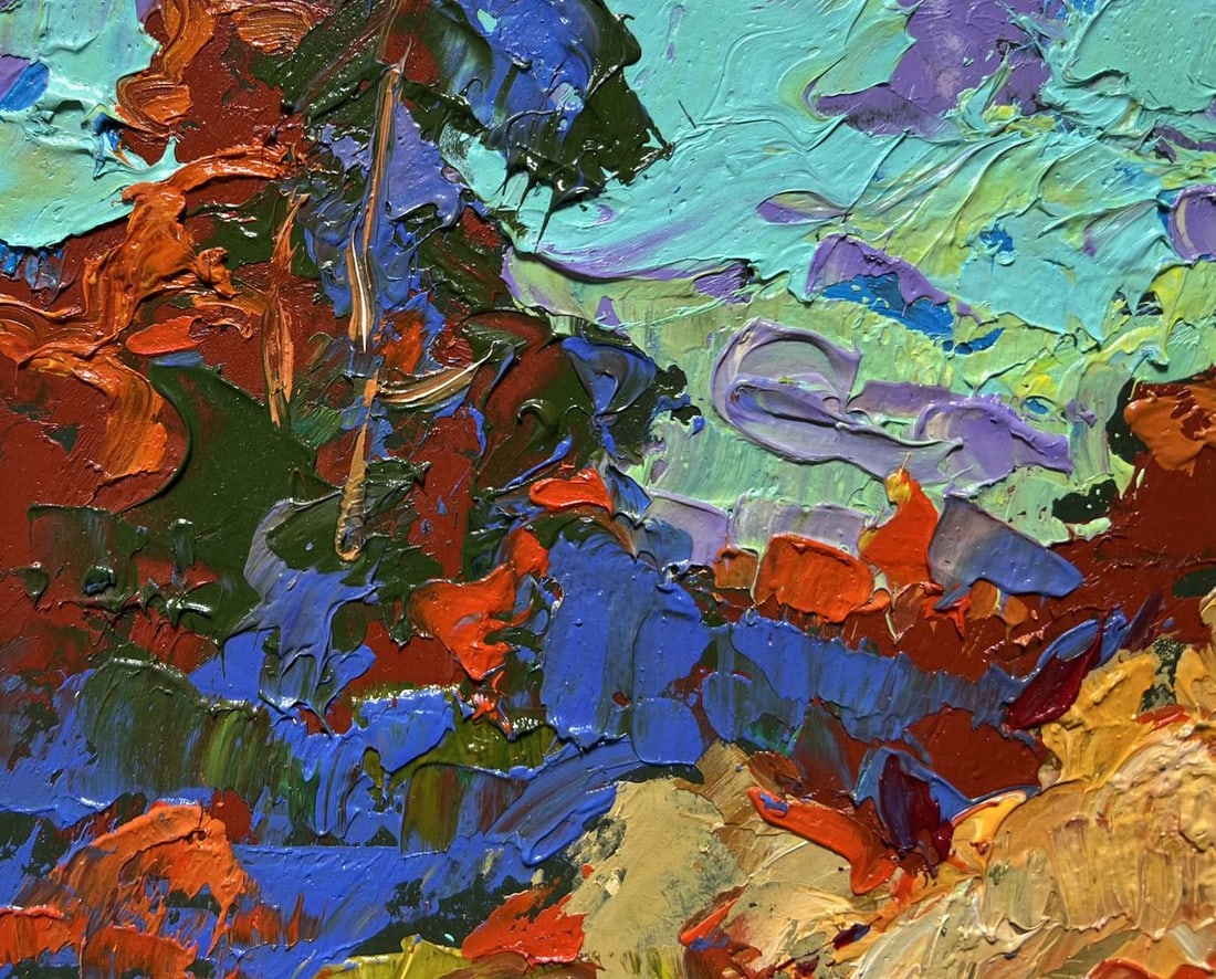 Oil painting Golden haystacks Alex Kalenyuk - 4