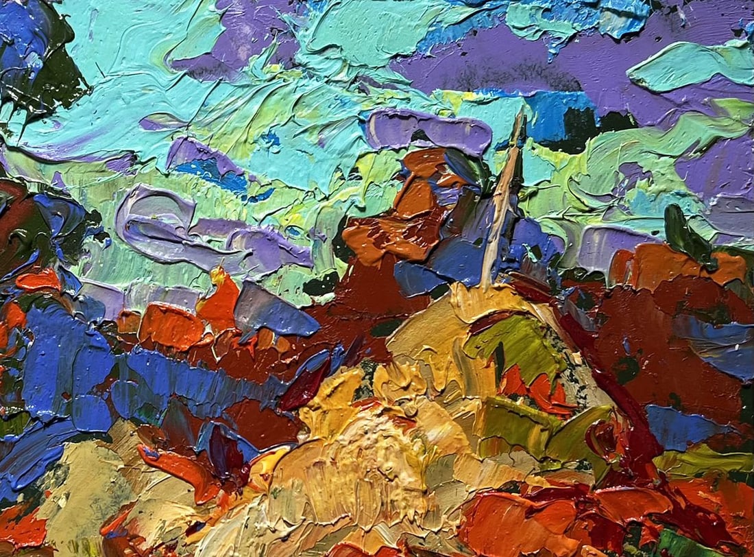 Oil painting Golden haystacks Alex Kalenyuk - 8