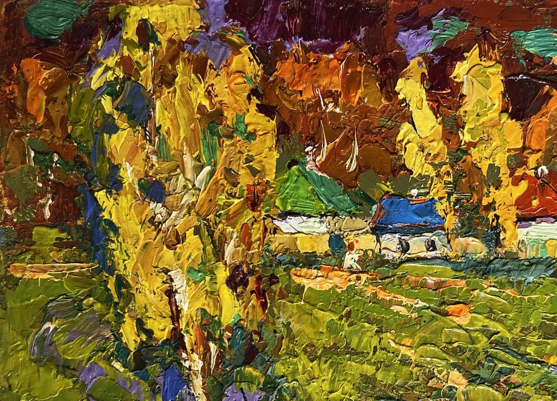 Oil painting Autumn streets of the village Oksana Kalenyuk - 7