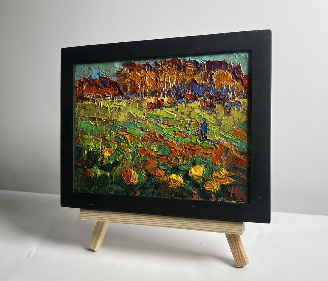 Oil painting Pumpkins are growing in the garden Alex Kalenyuk - 2