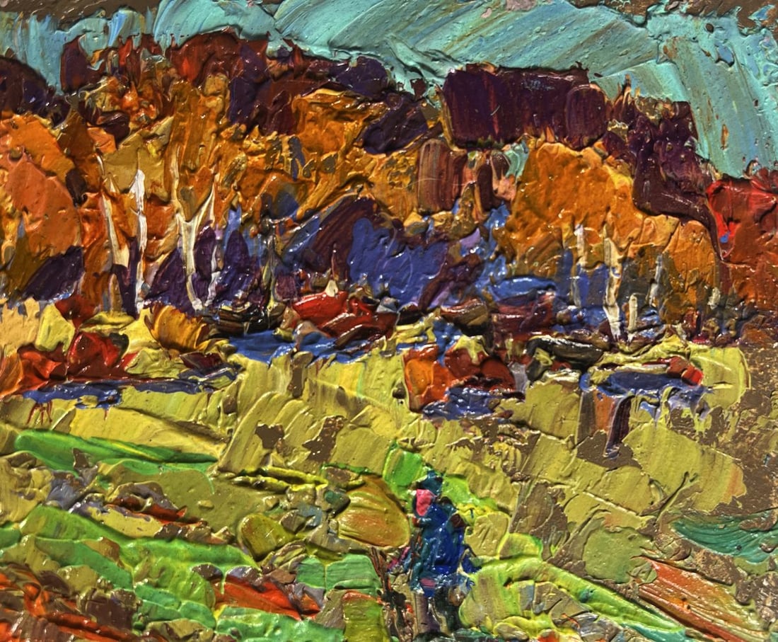 Oil painting Pumpkins are growing in the garden Alex Kalenyuk - 4