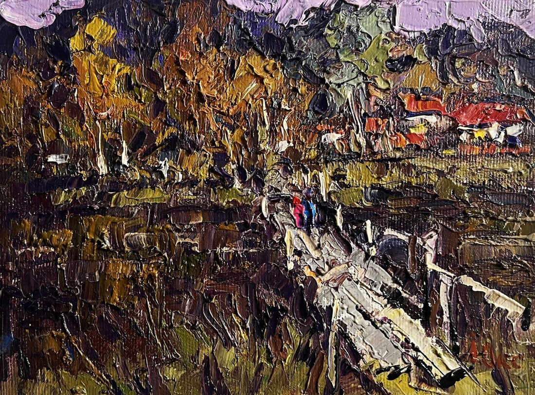 Oil painting To the other side of the river Oksana Kalenyuk - 3