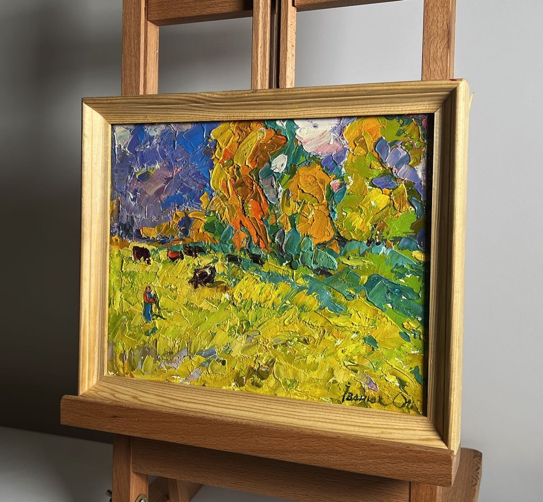 Oil painting In the autumn meadows with a breeze Alex Kalenyuk - 2