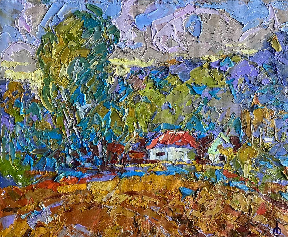 Oil painting Autumn field Alex Kalenyuk: Title: Oil painting Autumn field Alex Kalenyuk Description: No.Kalen 1326This richly textured oil painting, "Autumn Field," is a vibrant interpretation of the season's splendor. The artist has skillfu