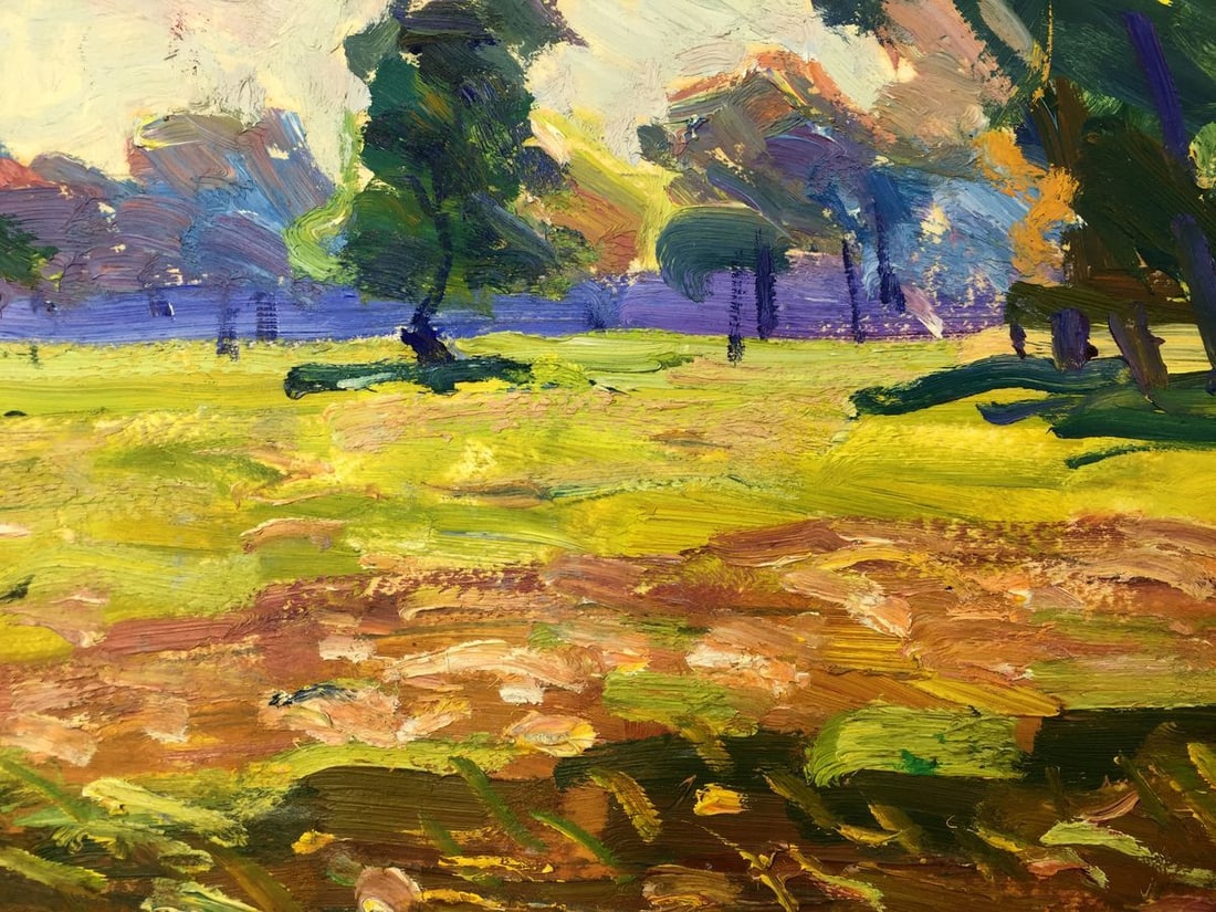 Oil painting Forest park original picture painter - 10
