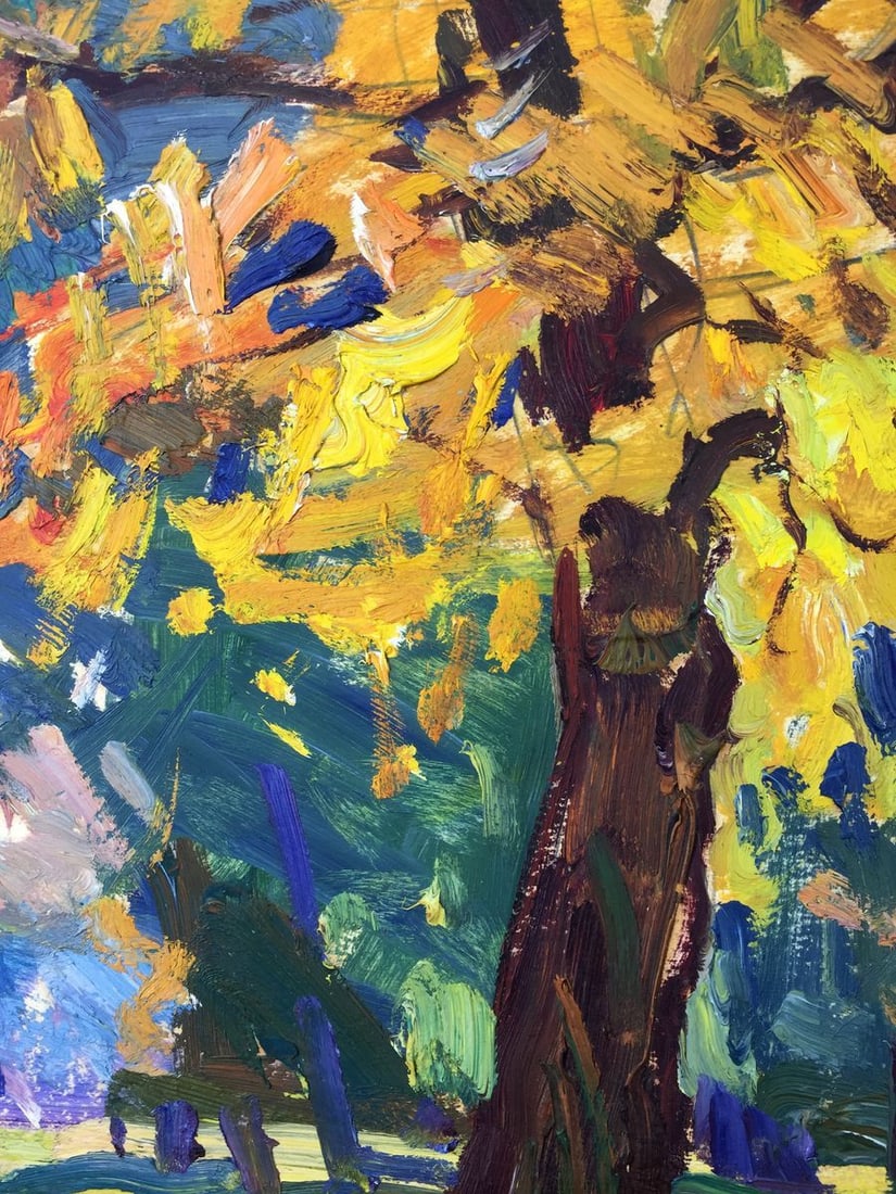 Oil painting Forest park original picture painter - 14