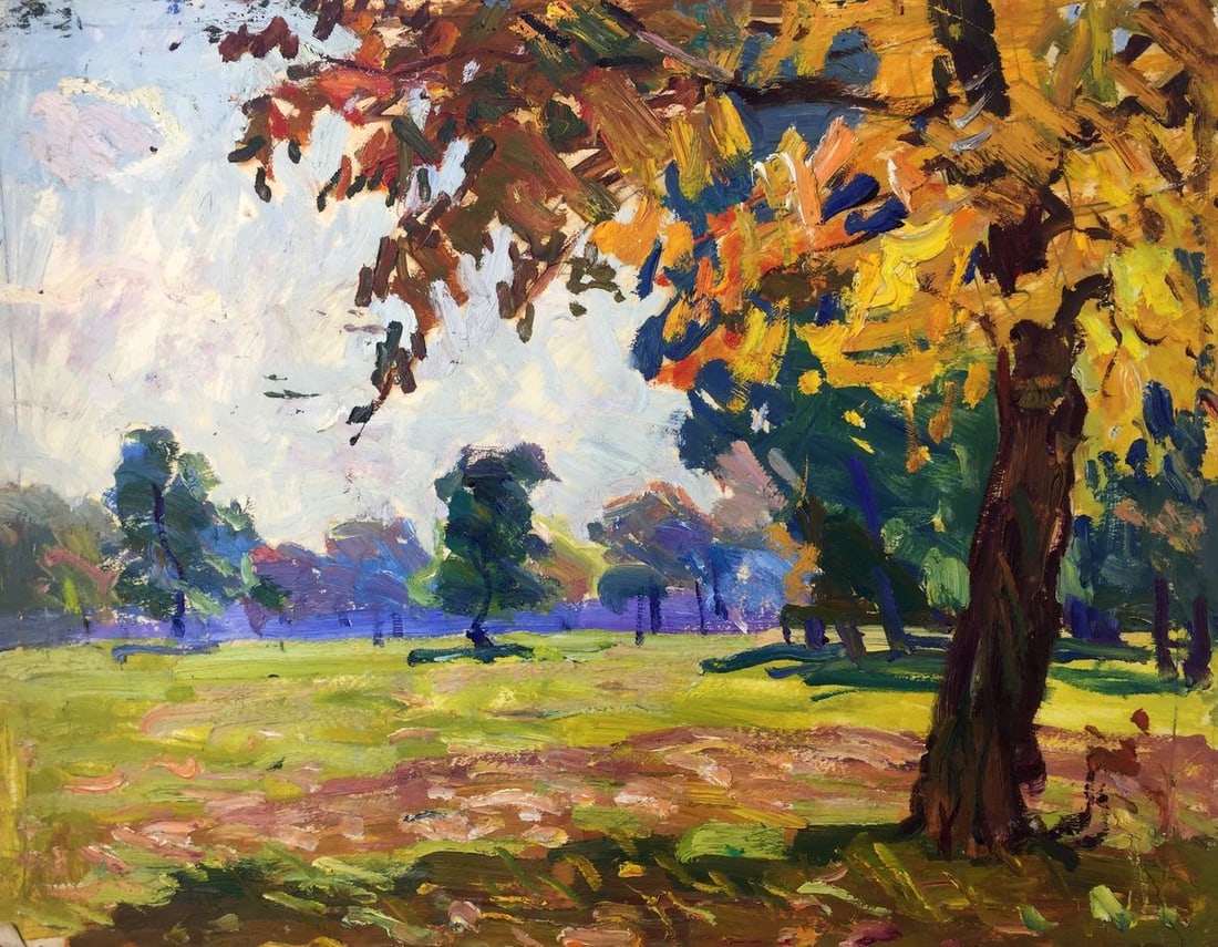 Oil painting Forest park original picture painter: Title: Oil painting Forest park original picture painter Description: No.GS 207 *** ABOUT THIS PAINTING *** * TITLE: "Forest park" * SIZE: 40x50 cm/15.74x19.68 inches' * MEDIUM: oil, cardboard * HAND 