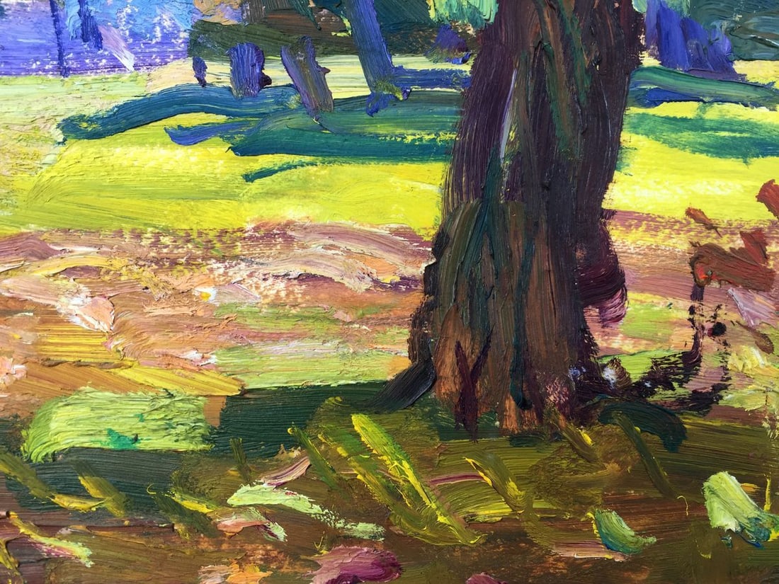 Oil painting Forest park original picture painter - 9