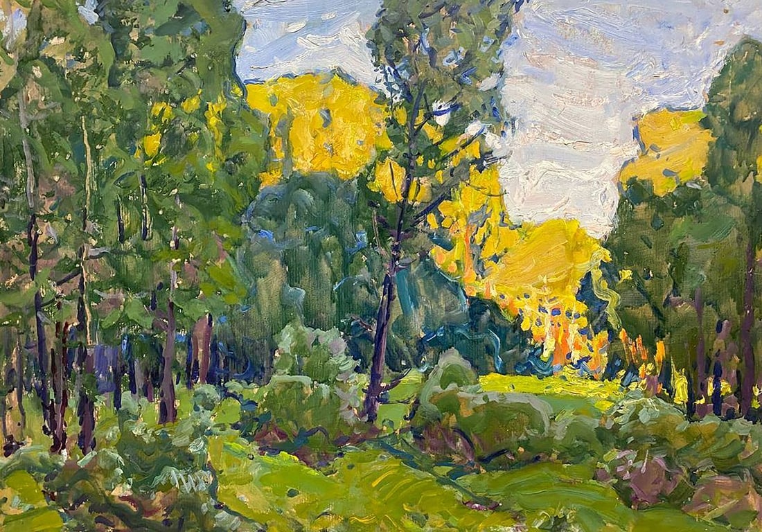 Oil painting Early autumn Kolosovsky Georgy Sergeevich: Title: Oil painting Early autumn Kolosovsky Georgy Sergeevich Description: No.GS 350*** ABOUT THIS PAINTING **** TITLE: "Early autumn"* ARTISTS: Kolosovsky Georgy Sergeevich* SIZE: 50x70 cm/19.68x27.5