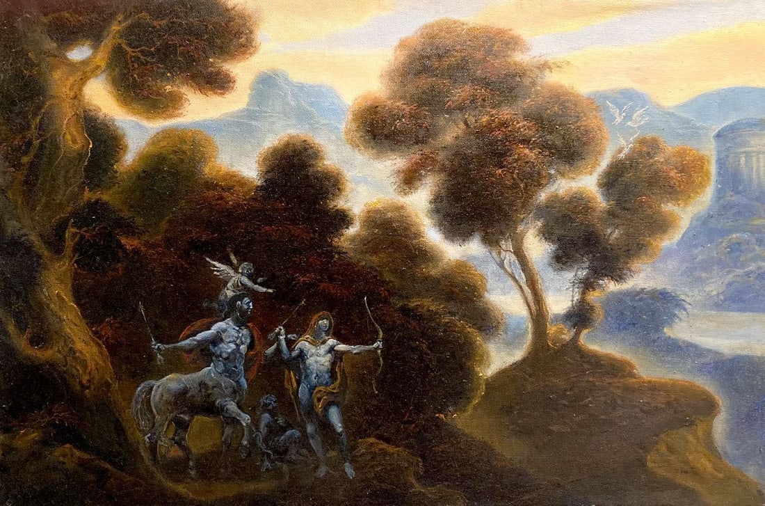Oil painting Raising Achilles Litvinov Oleg Arkad'yevich (1 of 6)