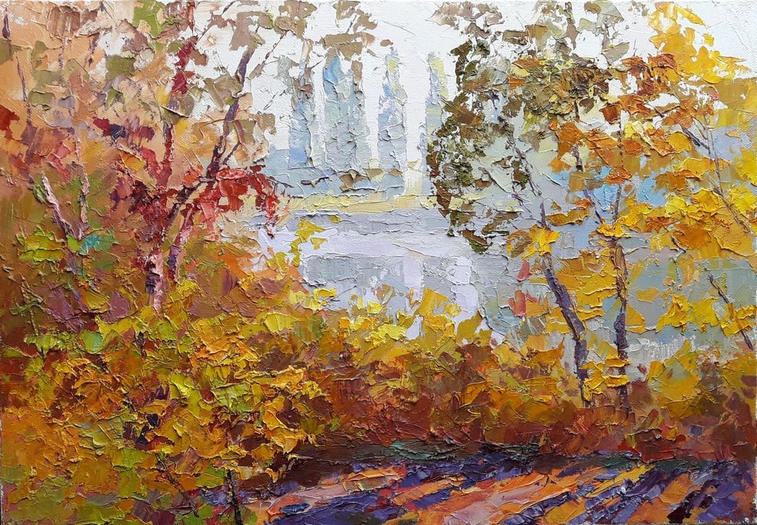 Oil painting Autumn gilding Serdyuk Boris Petrovich: Title: Oil painting Autumn gilding Serdyuk Boris Petrovich Description: No.SERB 363 * TITLE: "Autumn gilding" * ARTISTS: Serdyuk Boris Petrovich * SIZE: 42x60 cm/16.53x23.62 inches' * MEDIUM: oil, can