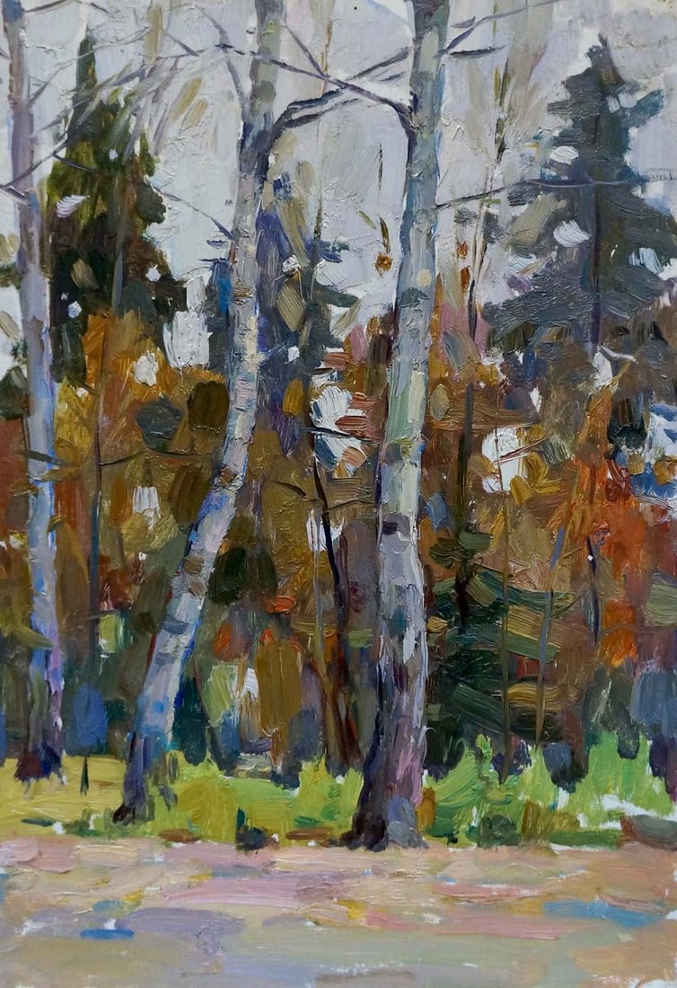 Oil painting In the woods Turovsky Mikhail Saulovich: Title: Oil painting In the woods Turovsky Mikhail Saulovich Description: No.Verns 530 *** ABOUT THIS PAINTING *** * TITLE: "In the woods" * ARTISTS: Turovsky Mikhail Saulovich * SIZE: 35x24 cm/13.77x9