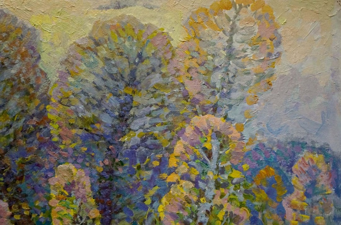 Oil painting Fog in the autumn forest Ruban Grigory Savelievich - 4