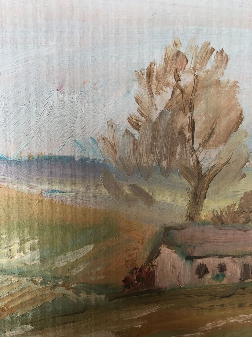 Oil painting House on the outskirts Unknown artist - 6