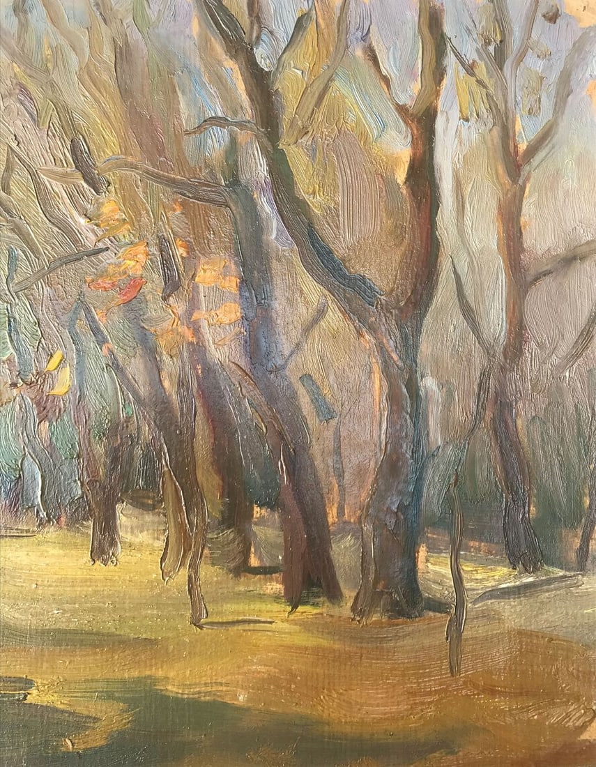 Oil painting Autumn forest Unknown artist - 6
