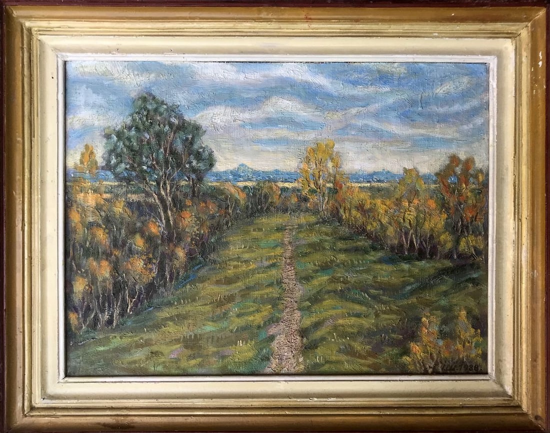 Oil painting The beginning of autumn Shapoval Ivan Leontyevich: Title: Oil painting The beginning of autumn Shapoval Ivan Leontyevich Description: No.AAA3022"The Beginning of Autumn" is an exquisite oil painting that captures the serene beauty of nature in a capti