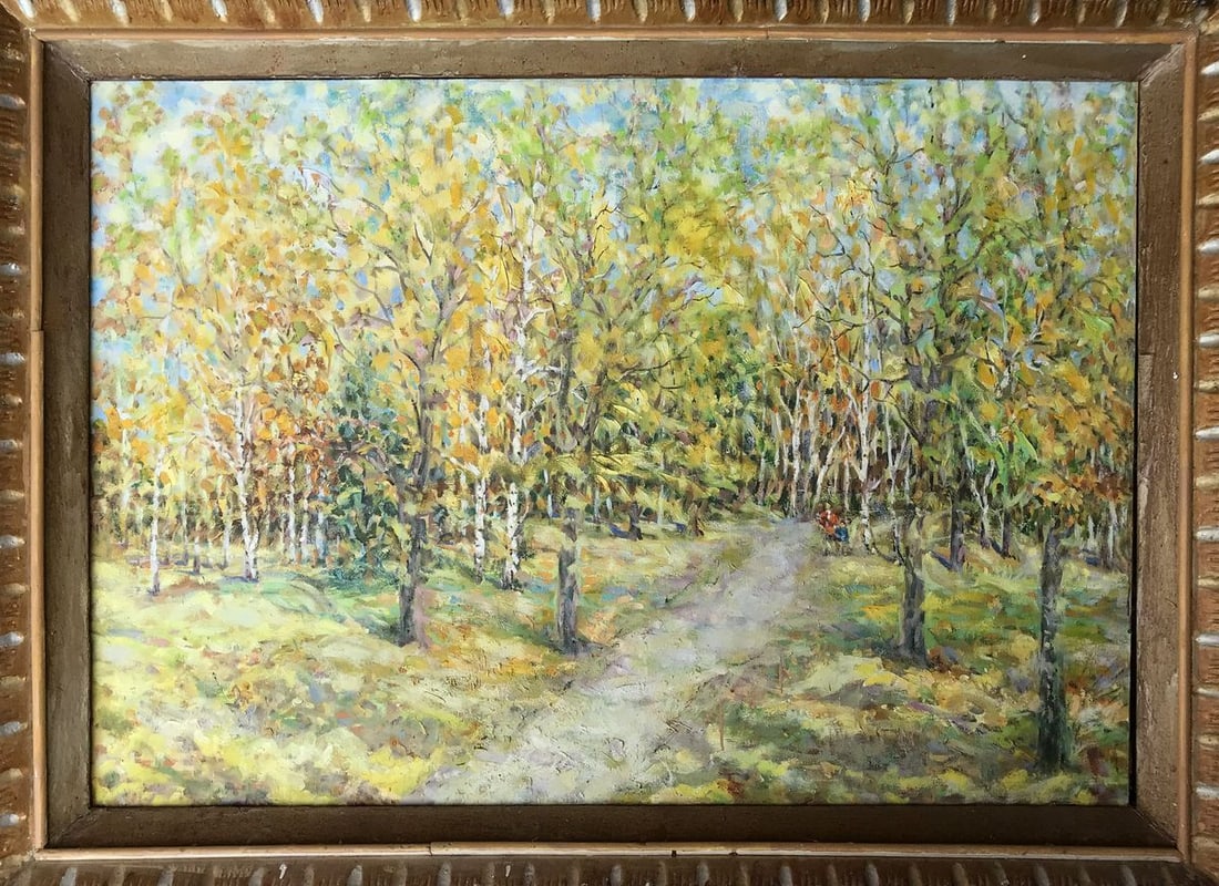 Oil painting Autumn in Sumy Oblast Shapoval Ivan Leontyevich: Title: Oil painting Autumn in Sumy Oblast Shapoval Ivan Leontyevich Description: No.AAA3047"Autumn in the Sumy Region" is a mesmerizing oil painting that captures the enchanting beauty of nature durin