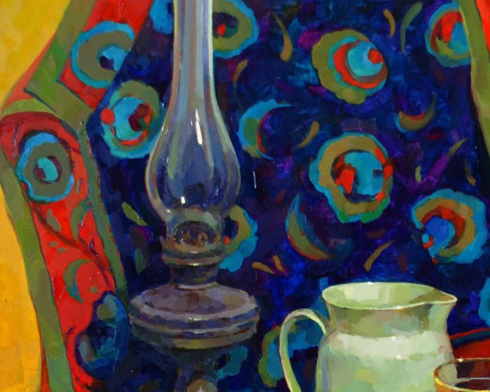 Oil painting Still life with yellow drapery Anastasia Yaroshevich - 2