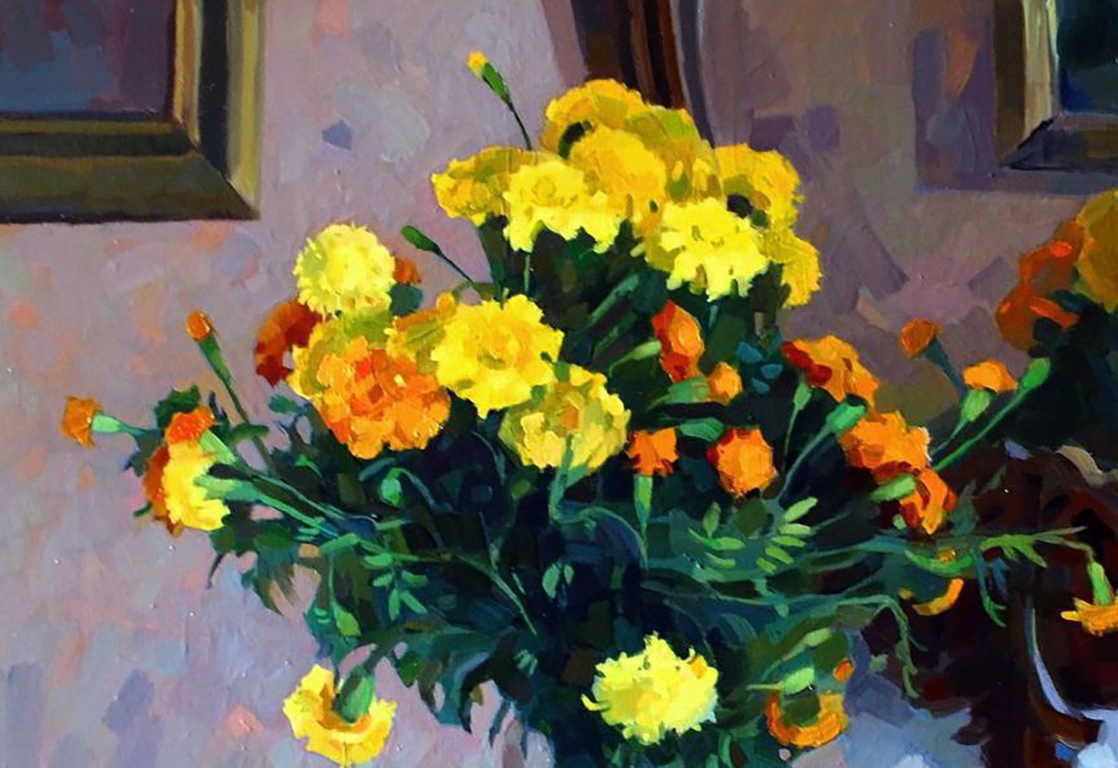 Oil painting Flowers in the artist's house Anastasia Yaroshevich - 2