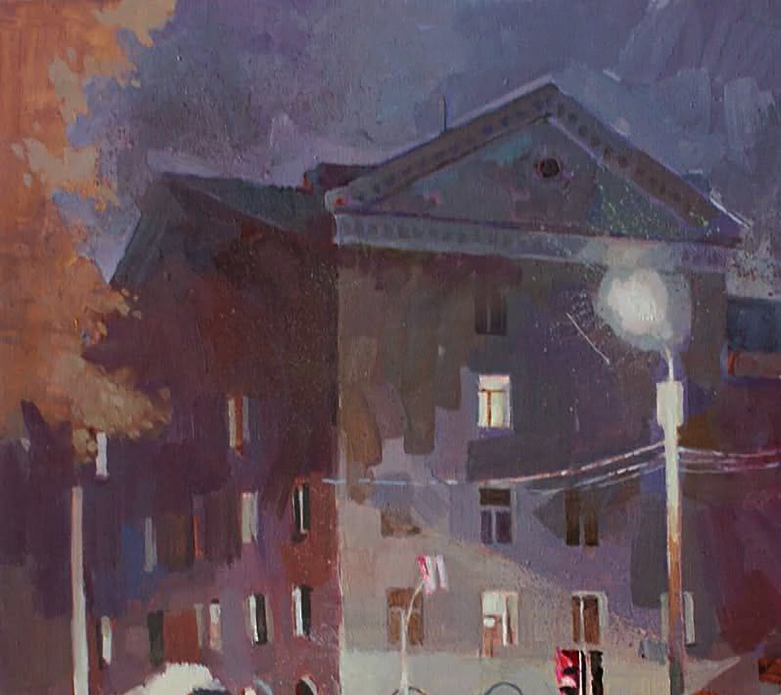 Oil painting Rain at the crossroads Anastasia Yaroshevich - 2