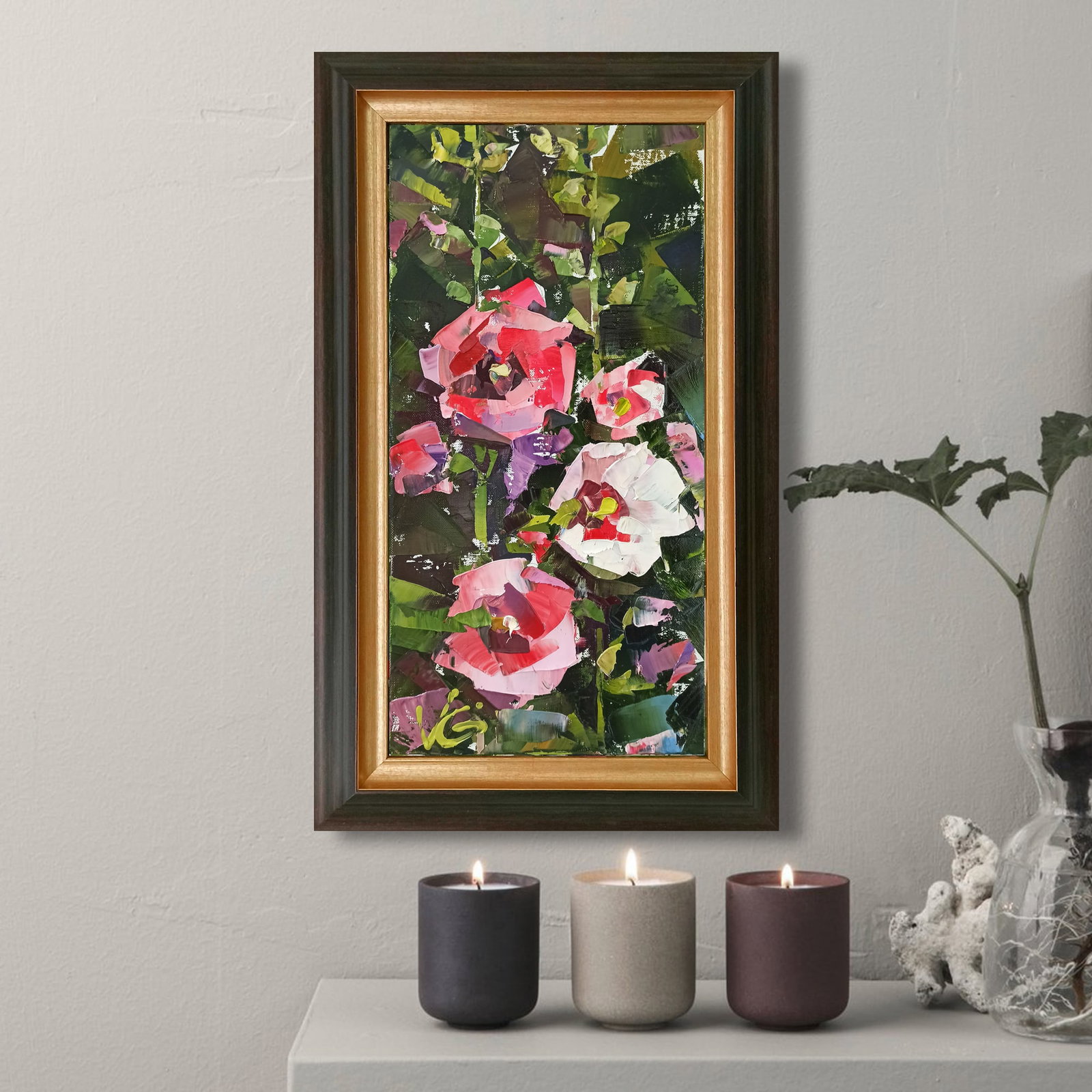 Oil painting Red flowers Volodymyr Gluhomanyuk - 2