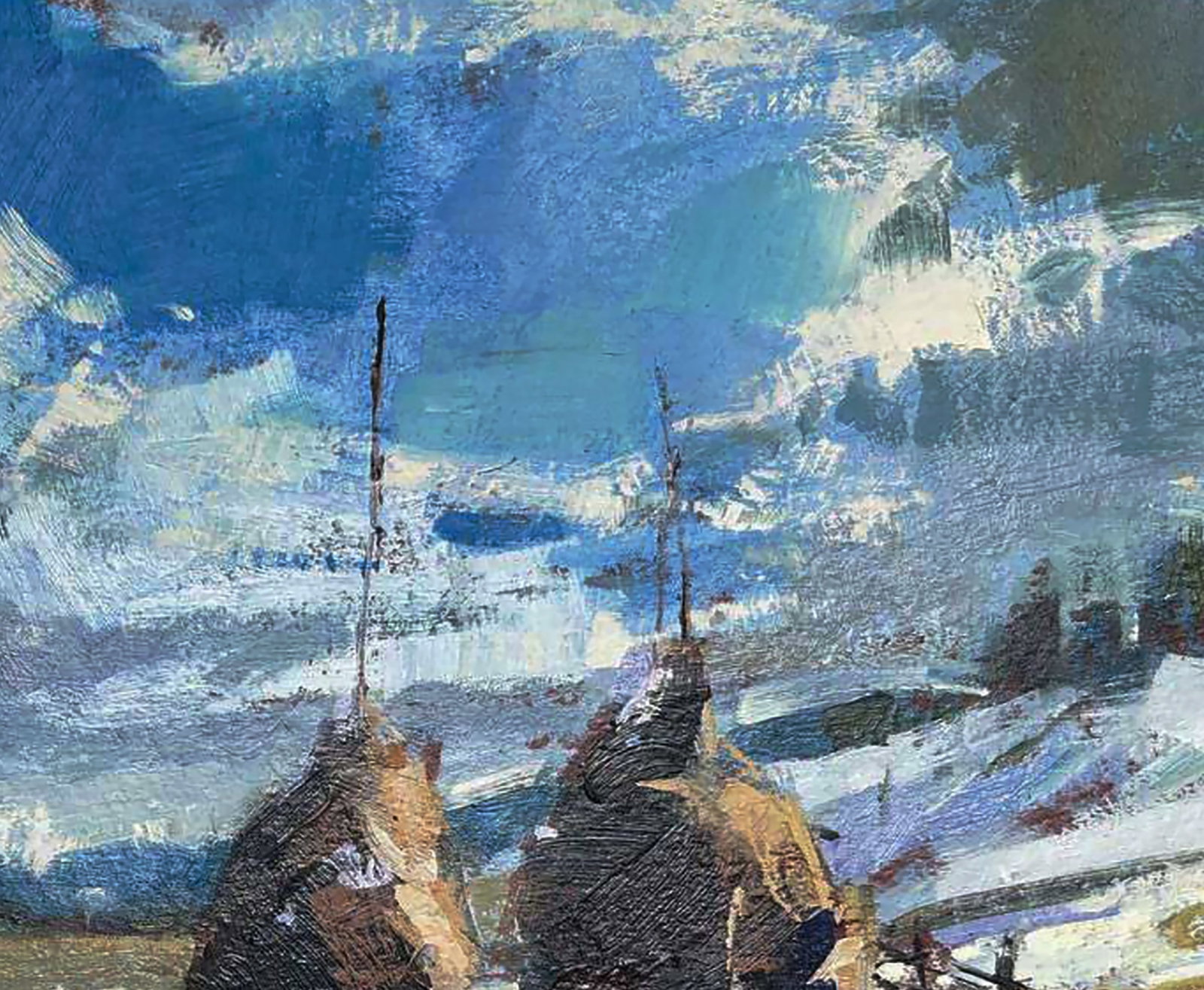 Oil painting First mountain snow Igor Lysytsya - 6