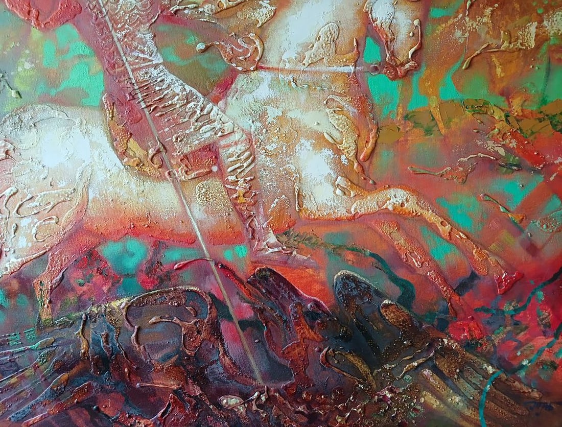 Abstract oil painting Warrior on horseback Anatoly Tarabanov - 7