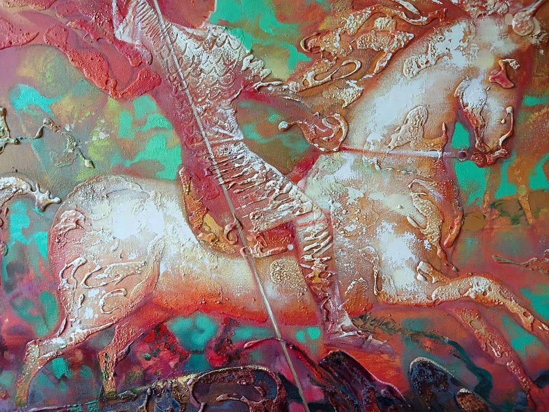 Abstract oil painting Warrior on horseback Anatoly Tarabanov - 8