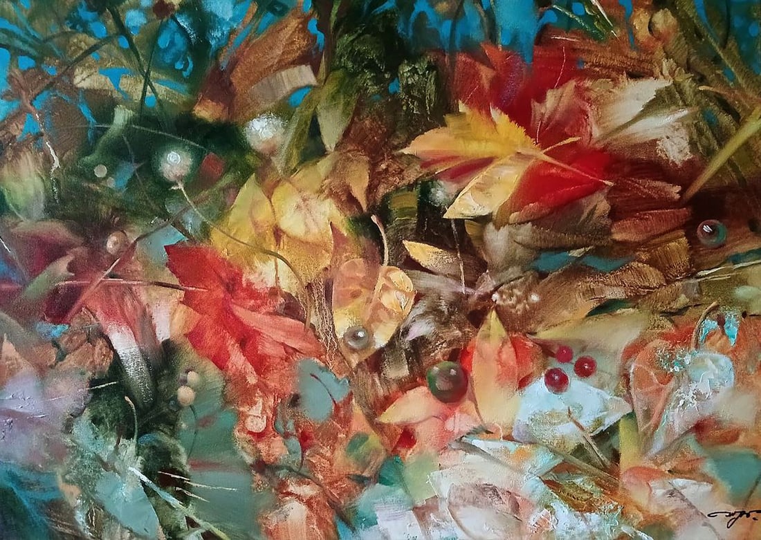 Abstract oil painting Autumn leaves Anatoly Tarabanov: Title: Abstract oil painting Autumn leaves Anatoly Tarabanov Description: ?Tar 427*** ABOUT THIS PAINTING **** TITLE: "Autumn leaves"* ARTISTS: Anatoly Tarabanov* SIZE: 50x70 cm/'19.68x27.55 inches'