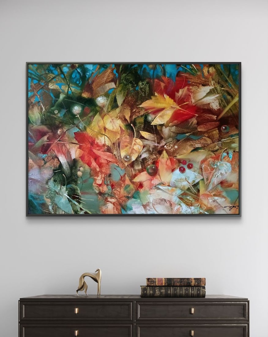 Abstract oil painting Autumn leaves Anatoly Tarabanov - 2