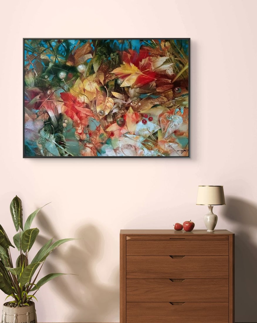Abstract oil painting Autumn leaves Anatoly Tarabanov - 3