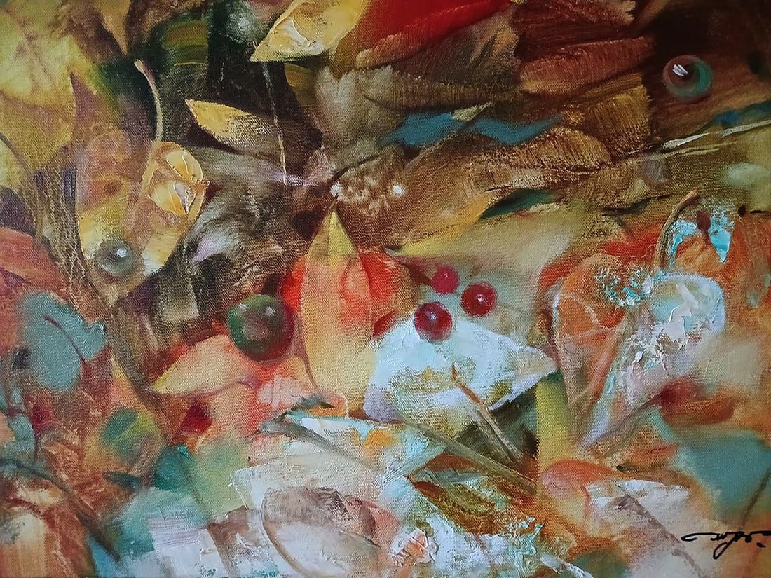 Abstract oil painting Autumn leaves Anatoly Tarabanov - 7