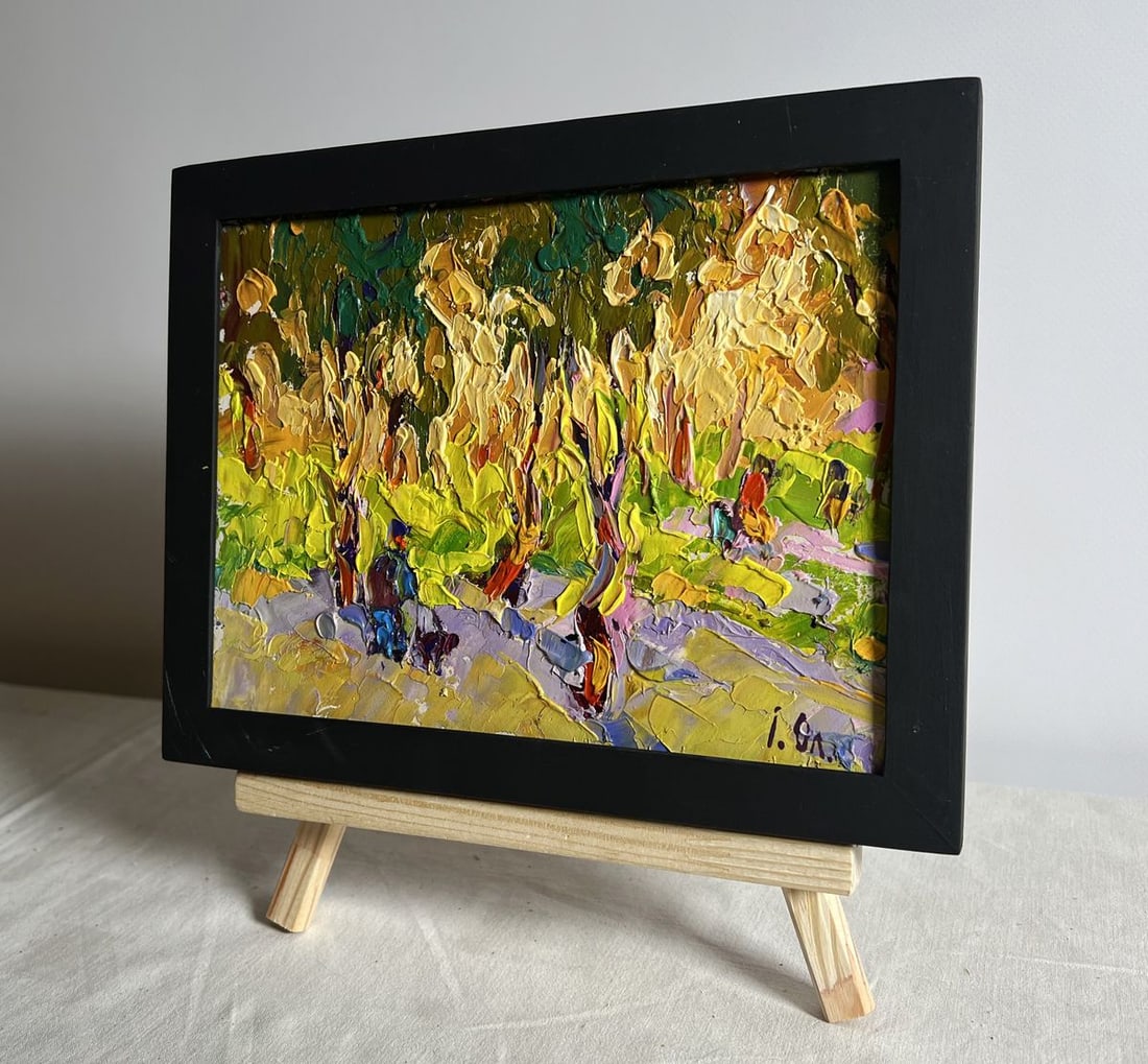 Oil painting On a walk in the morning in autumn Alex Kalenyuk - 2
