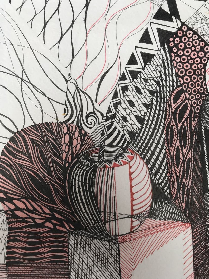 Abstract pen painting Thoughts on the important Unknown artist - 4