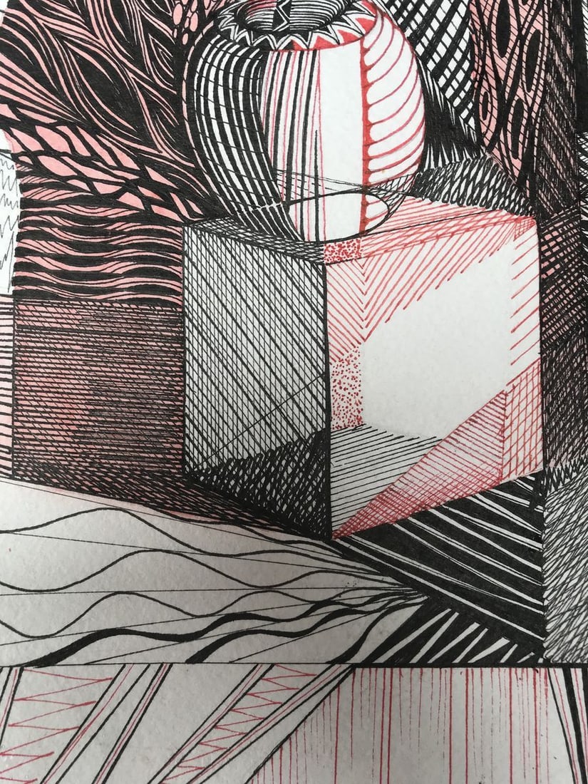 Abstract pen painting Thoughts on the important Unknown artist - 5