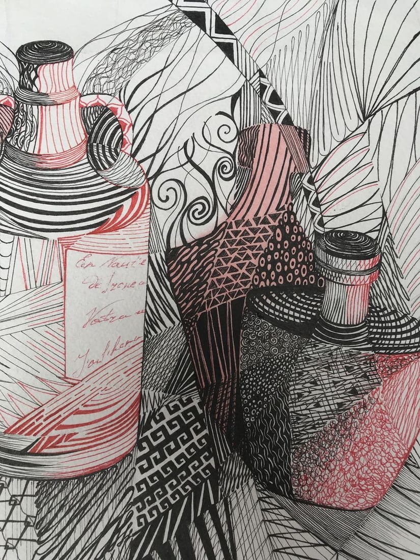 Abstract pen painting Thoughts on the important Unknown artist - 8