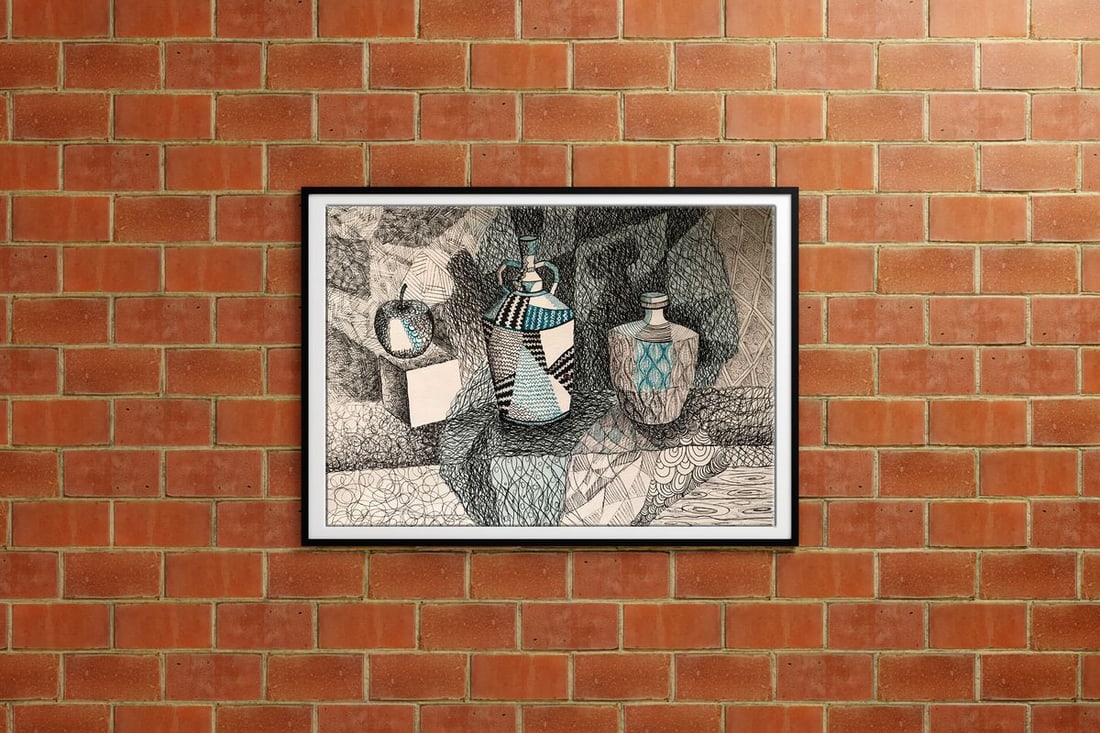Abstract pen painting Home interior Unknown artist - 2