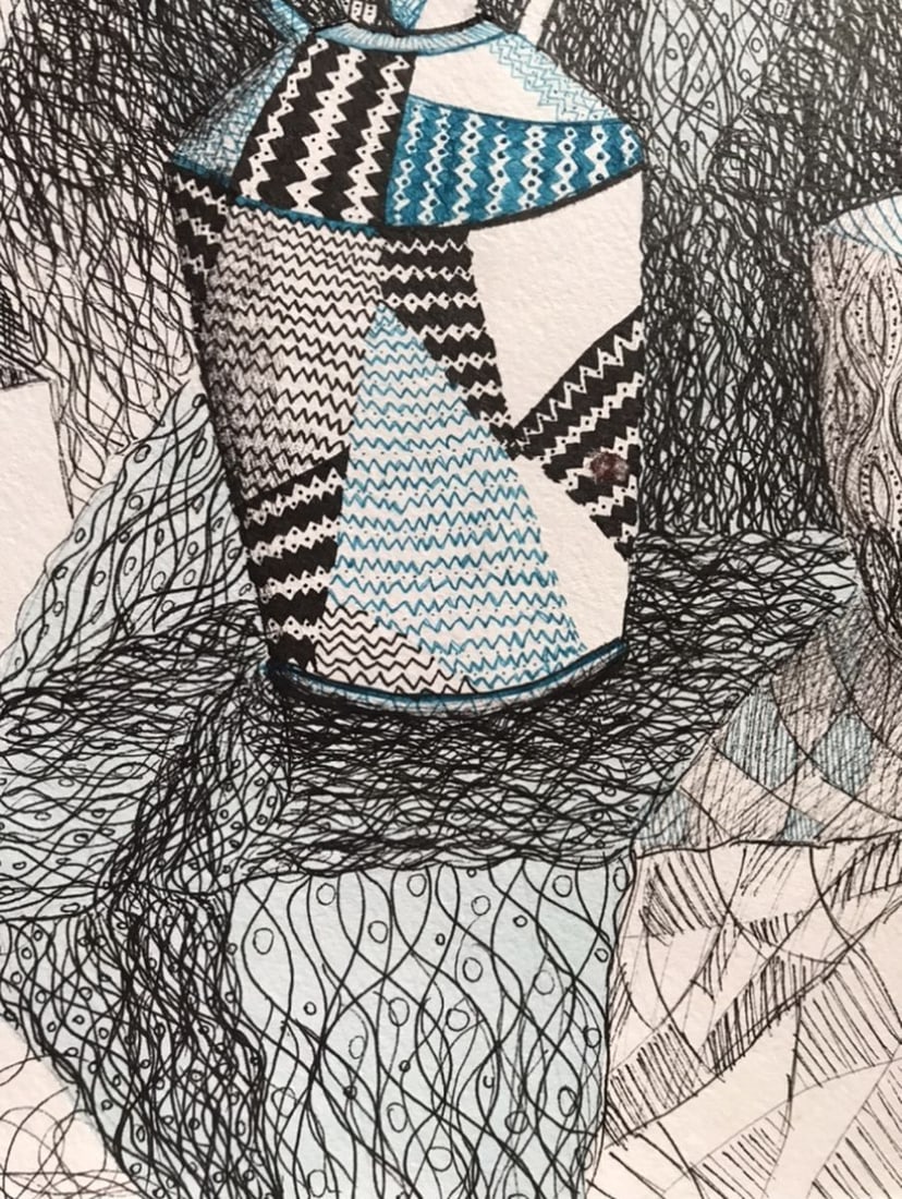 Abstract pen painting Home interior Unknown artist - 8