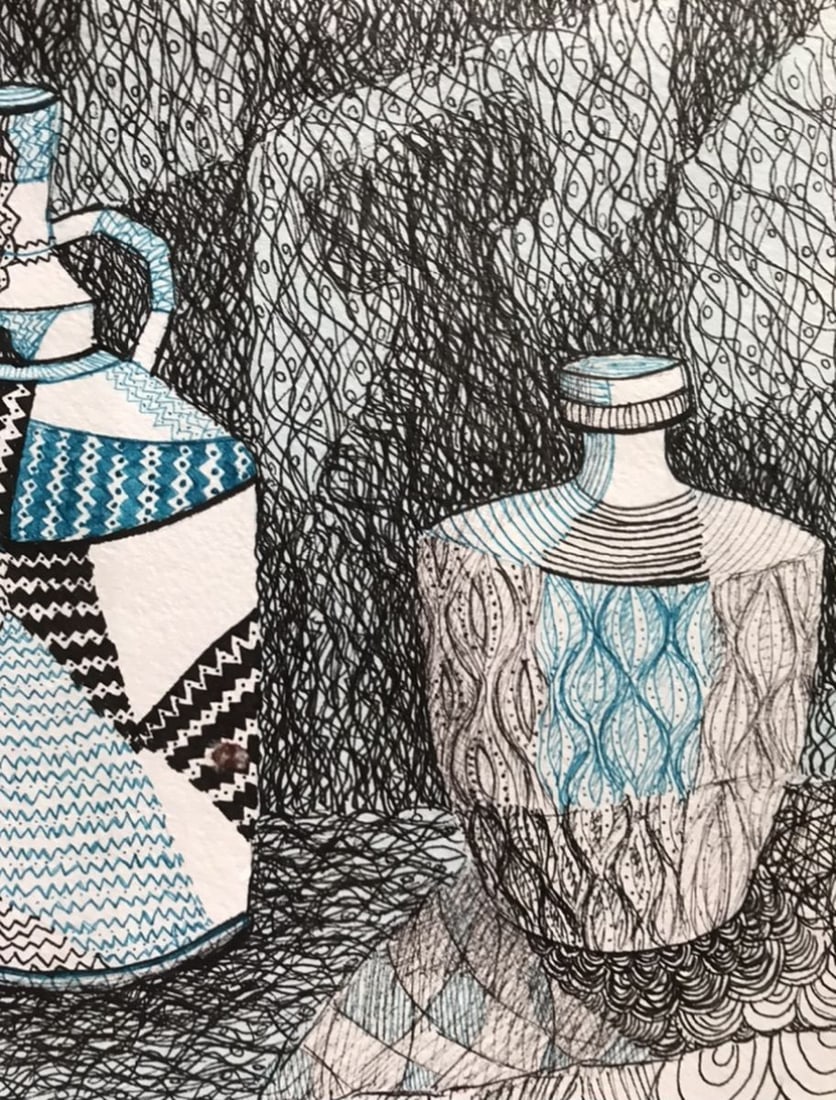 Abstract pen painting Home interior Unknown artist - 9