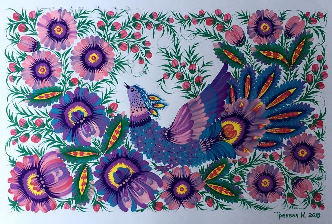 Acrylic painting Lovely bird Trenbach K. - 4