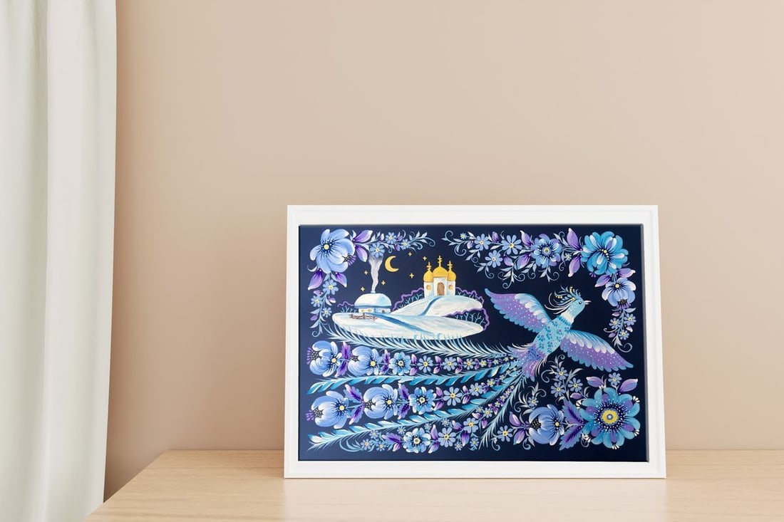 Acrylic painting Winter motif Trenbach K. - 2
