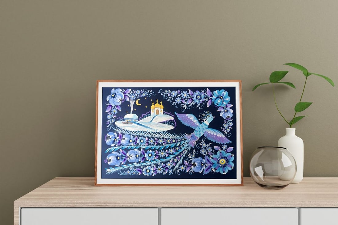 Acrylic painting Winter motif Trenbach K. - 3