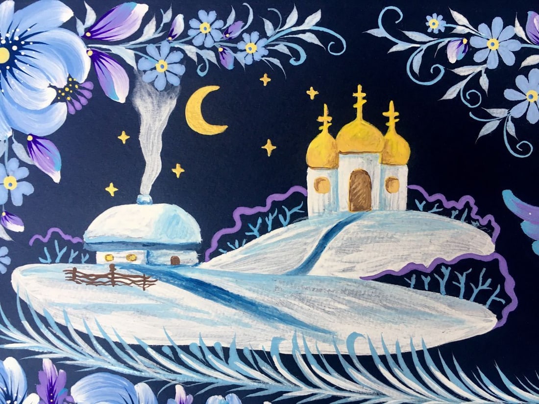 Acrylic painting Winter motif Trenbach K. - 4