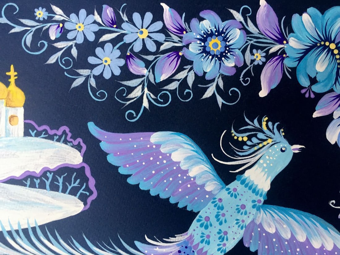 Acrylic painting Winter motif Trenbach K. - 5