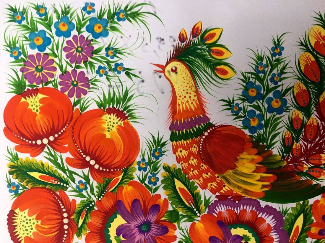 Acrylic painting Peacock Trenbach K. - 5